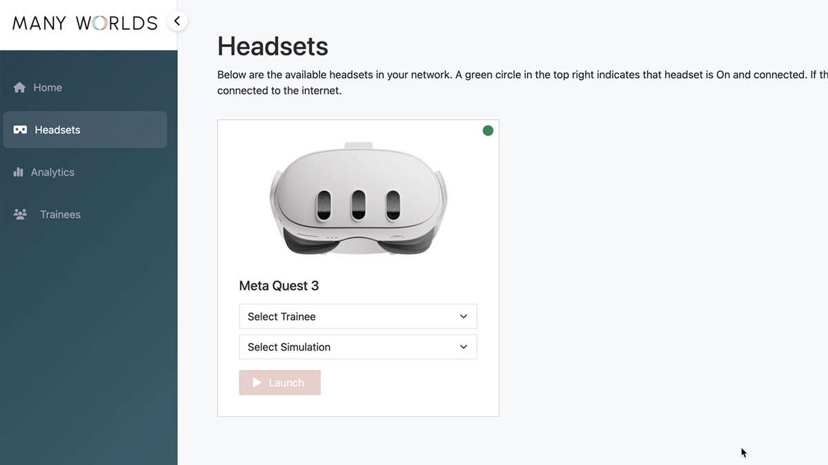VR Dashboard for Soft Skills Training