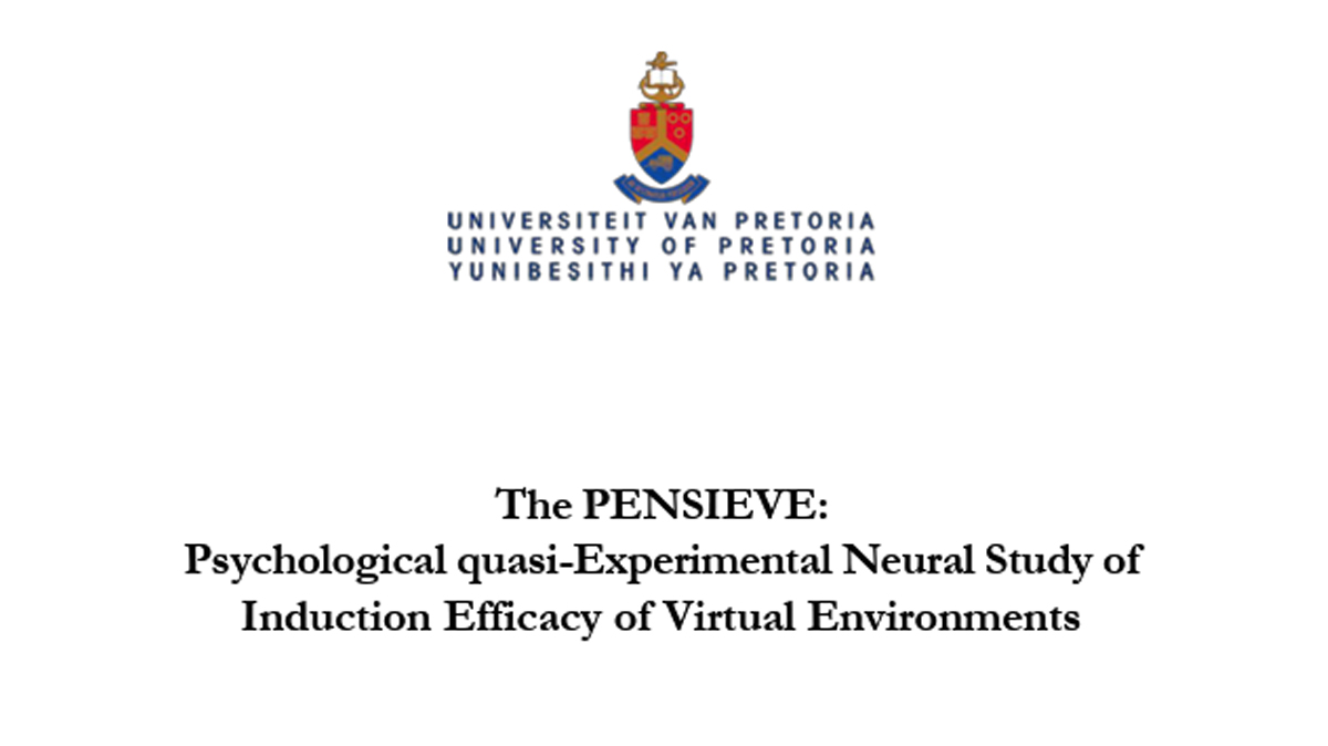 PENSIEVE: Psychological quasi-Experimental Neural Study of Induction Efficacy of Virtual Environments