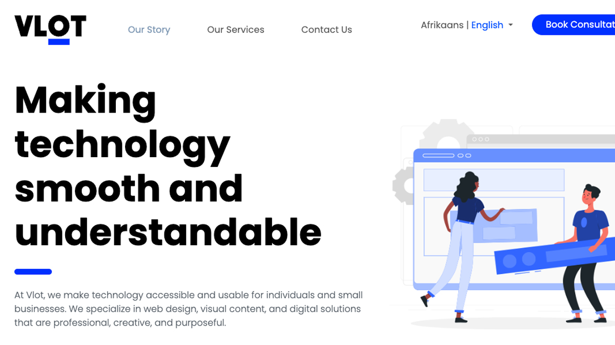 Vlot Technology Consultants – Bilingual One-Page Website with Custom Hosting