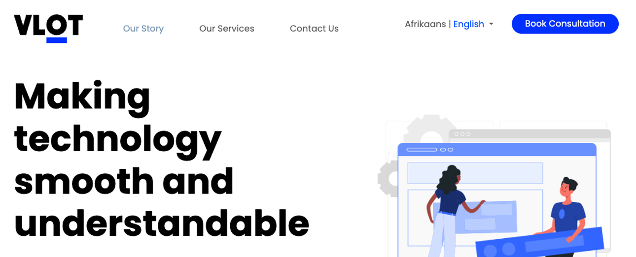 Vlot Technology Consultants – Bilingual One-Page Website with Custom Hosting